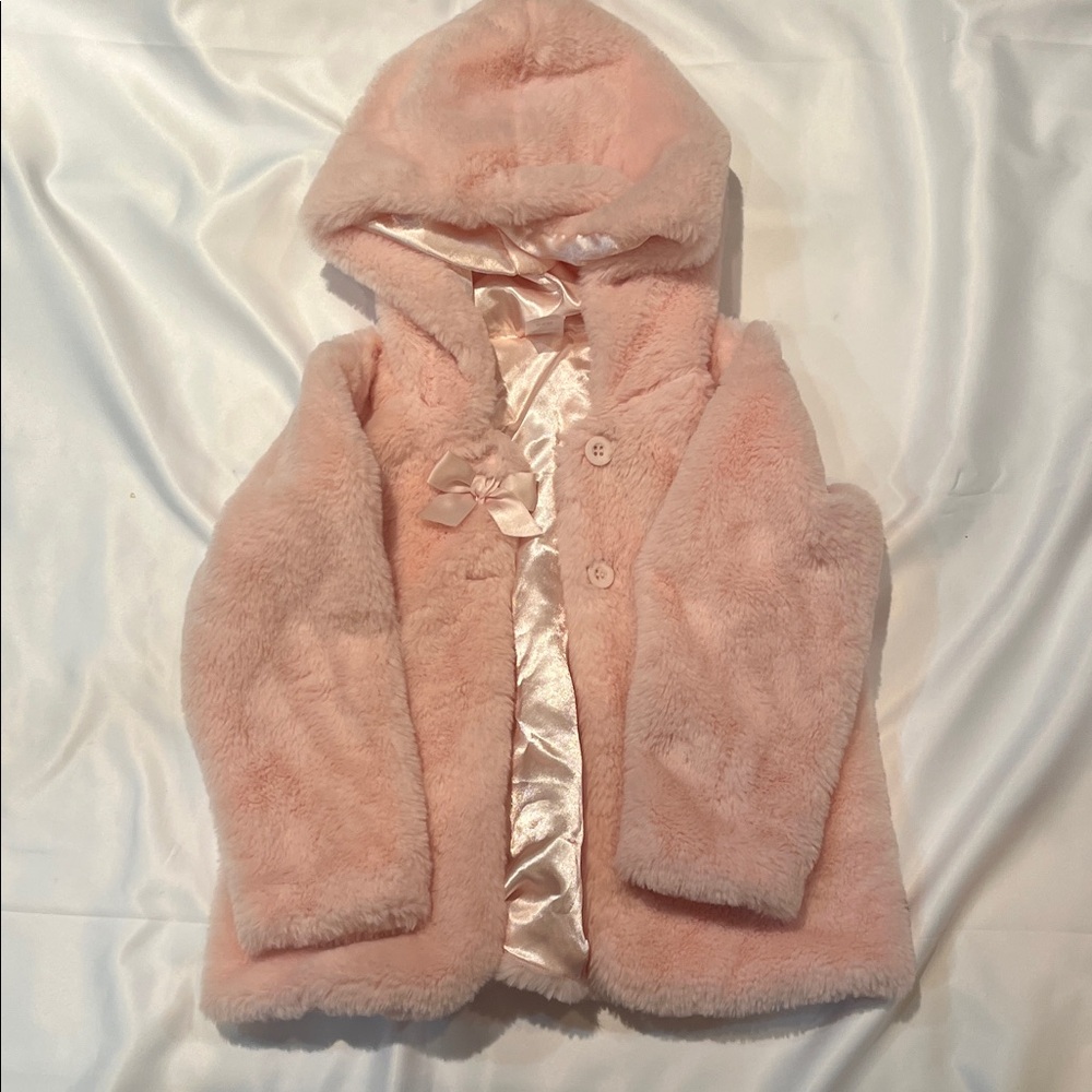 Baby Essentials Soft Pink Fuzzy Hooded Jacket
